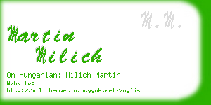 martin milich business card